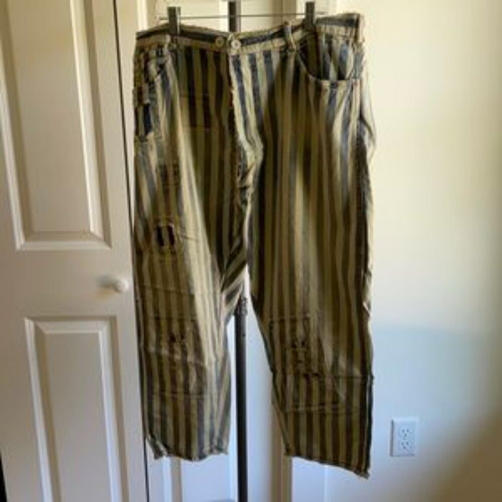 Women Pants & Jumpsuits Magnolia Pearl Railroad Striped Cotton Trousers - Picture 2 of 5